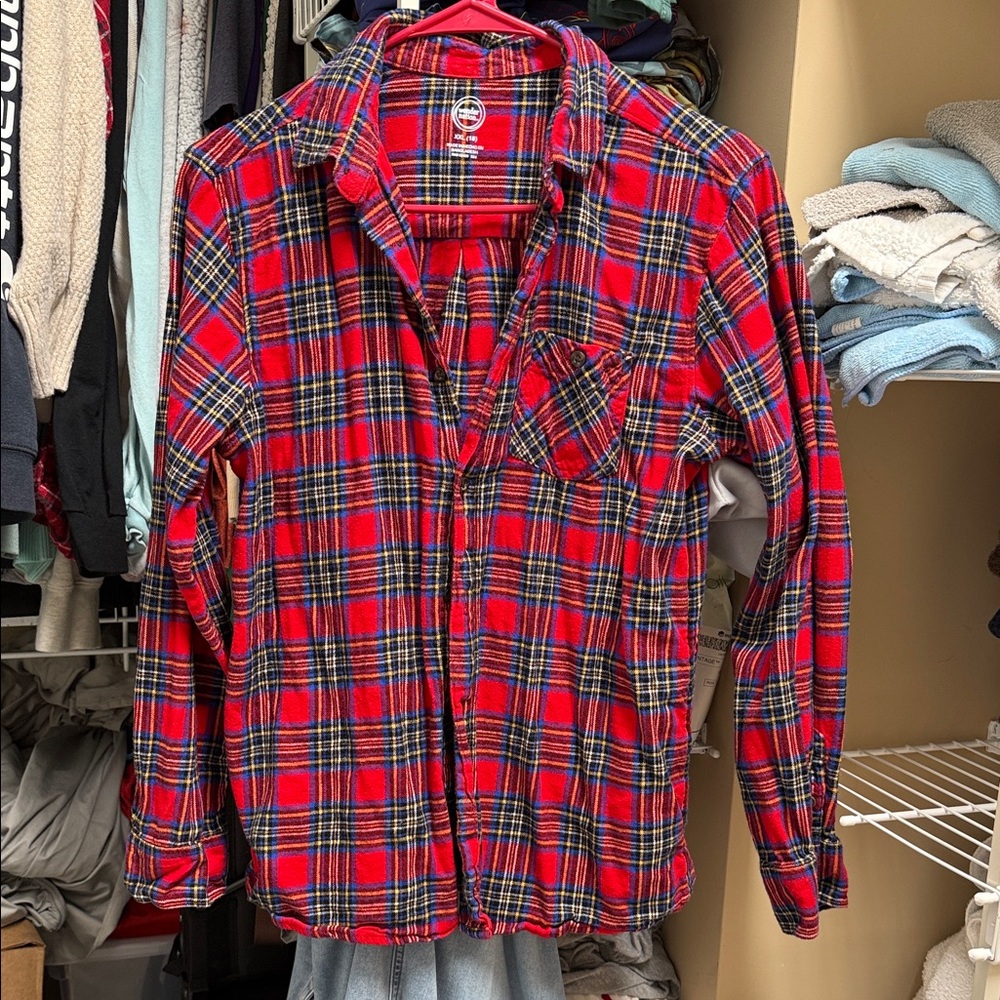 wonder nation Red Plaid Button-Down Shirt